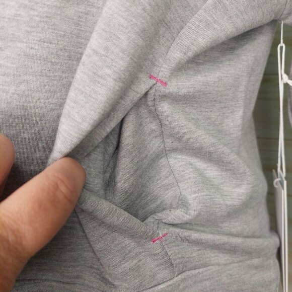 Calme By Johnny Was Women's Gray 3/4 Sleeve Crew Pullover Size XS Made in USA - Picture 8 of 9